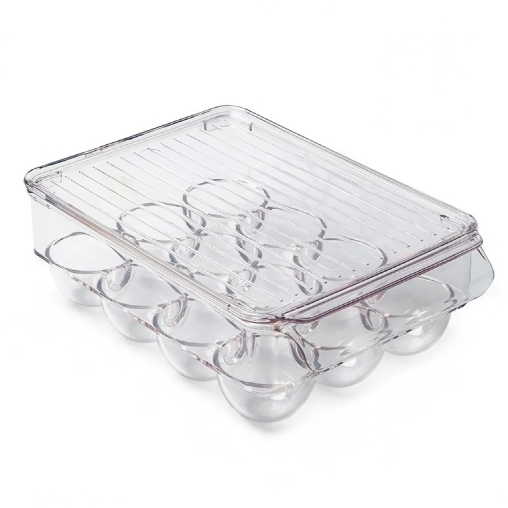 Bin with lid for 12 Eggs, PULLZ SMALL EGG BIN, 22 x 16 x H 8 cm, Transparent in the group Storage / Kitchen storage / Fridge storage at SmartaSaker.se (41808)