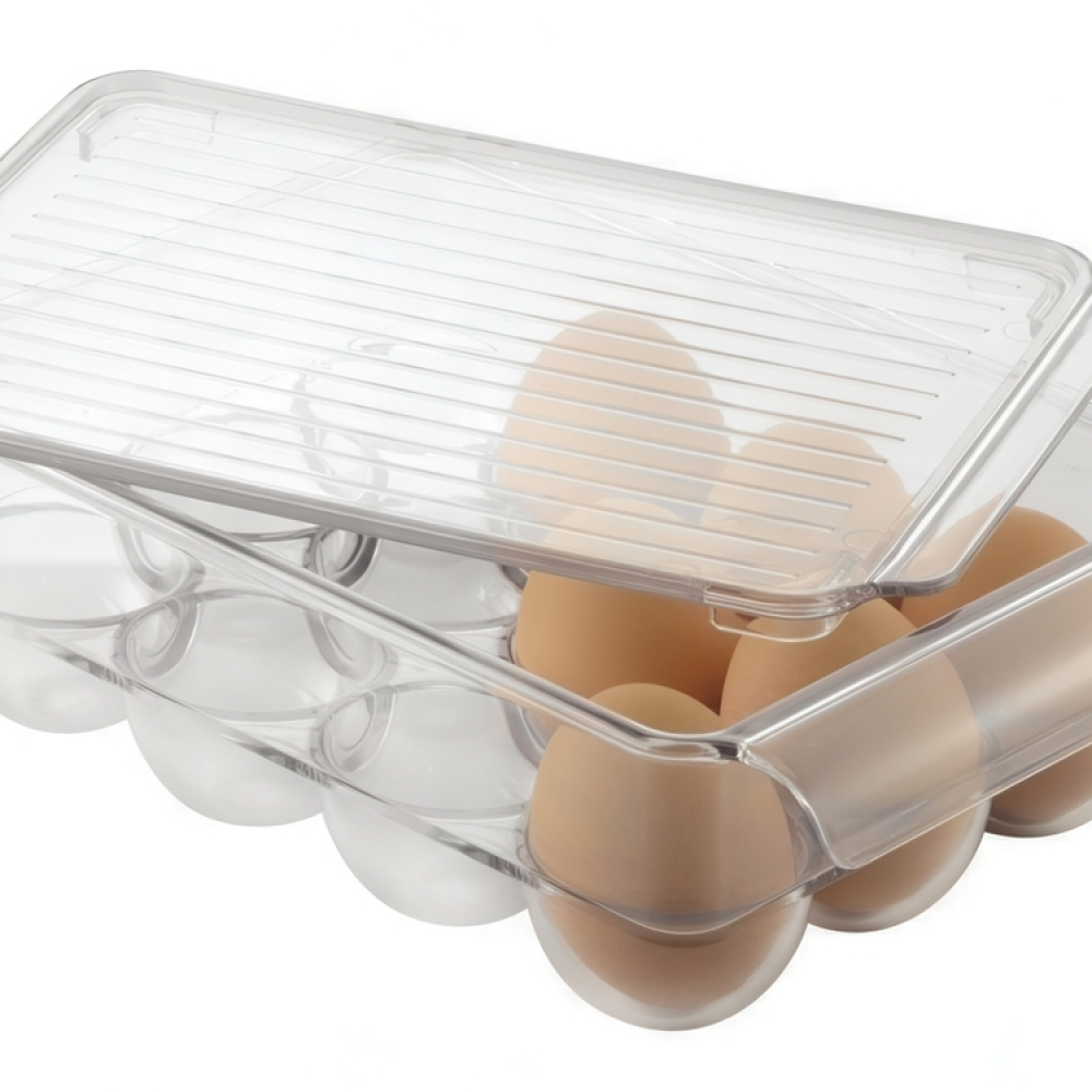 Bin with lid for 12 Eggs, PULLZ SMALL EGG BIN, 22 x 16 x H 8 cm, Transparent in the group Storage / Kitchen storage / Fridge storage at SmartaSaker.se (41808)