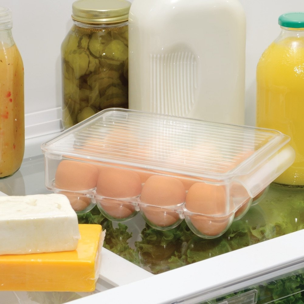 Bin with lid for 12 Eggs, PULLZ SMALL EGG BIN, 22 x 16 x H 8 cm, Transparent in the group Storage / Kitchen storage / Fridge storage at SmartaSaker.se (41808)