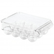 Bin with lid for 12 Eggs, PULLZ SMALL EGG BIN, 22 x 16 x H 8 cm, Transparent