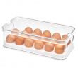 Bin with lid for 18 Eggs, CRISP, 6,5 x 32,5 x H 10 cm, Transparent / white Bin with lid for 18 Eggs, CRISP, 6,5 x 32,5 x H 10 cm, Transparent / white