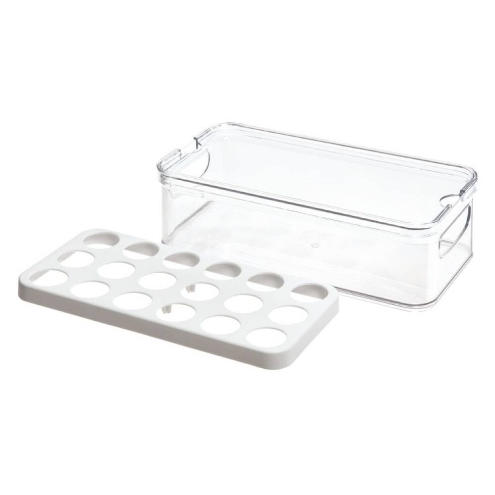 Bin with lid for 18 Eggs, CRISP, 6,5 x 32,5 x H 10 cm, Transparent / white in the group Storage / Kitchen storage / Fridge storage at SmartaSaker.se (41809)