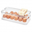 Bin with lid for 18 Eggs, CRISP, 6,5 x 32,5 x H 10 cm, Transparent / white Bin with lid for 18 Eggs, CRISP, 6,5 x 32,5 x H 10 cm, Transparent / white