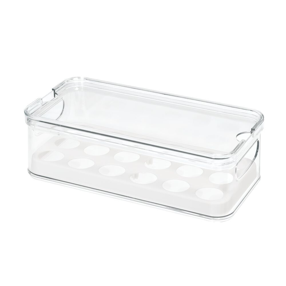 Bin with lid for 18 Eggs, CRISP, 6,5 x 32,5 x H 10 cm, Transparent / white in the group Storage / Kitchen storage / Fridge storage at SmartaSaker.se (41809)