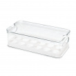 Bin with lid for 18 Eggs, CRISP, 6,5 x 32,5 x H 10 cm, Transparent / white Bin with lid for 18 Eggs, CRISP, 6,5 x 32,5 x H 10 cm, Transparent / white