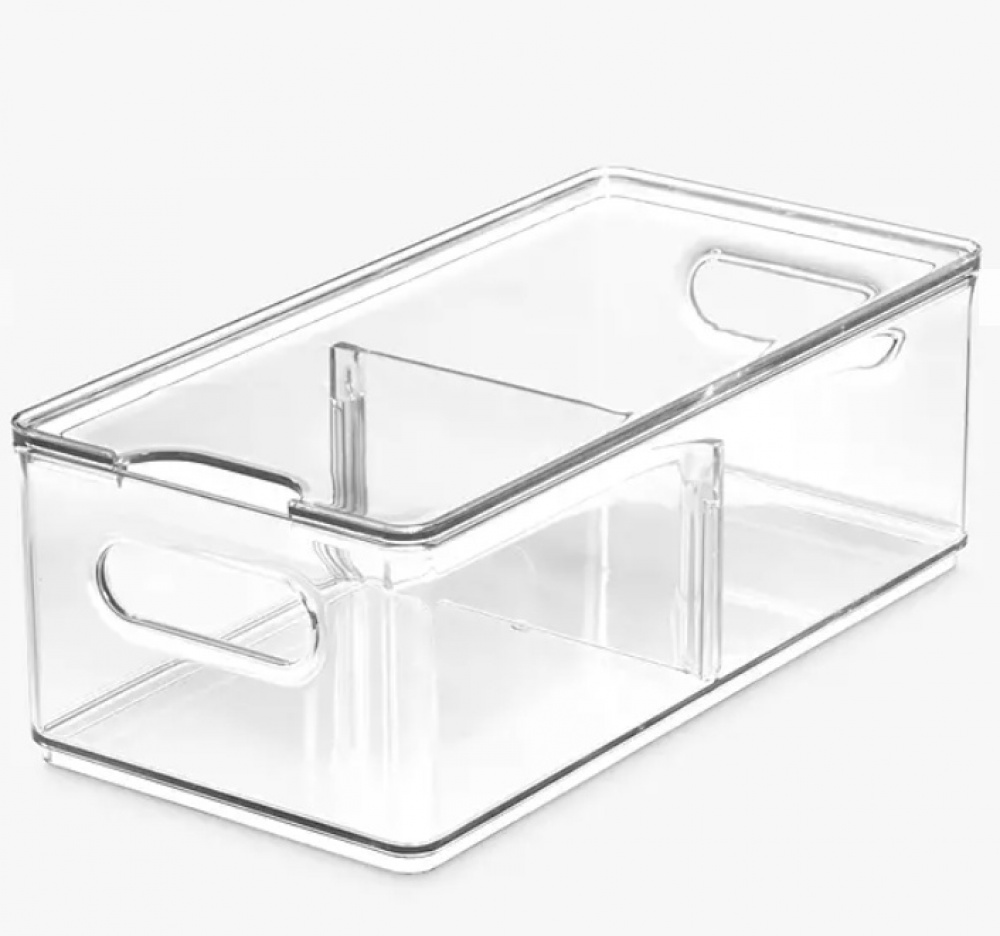 Storage Box with divider, THE HOME EDIT FRIDGE BIN, 15,2 x 30,5 x H 10,8 cm, Transparent in the group Storage / Kitchen storage / Fridge storage at SmartaSaker.se (41810)