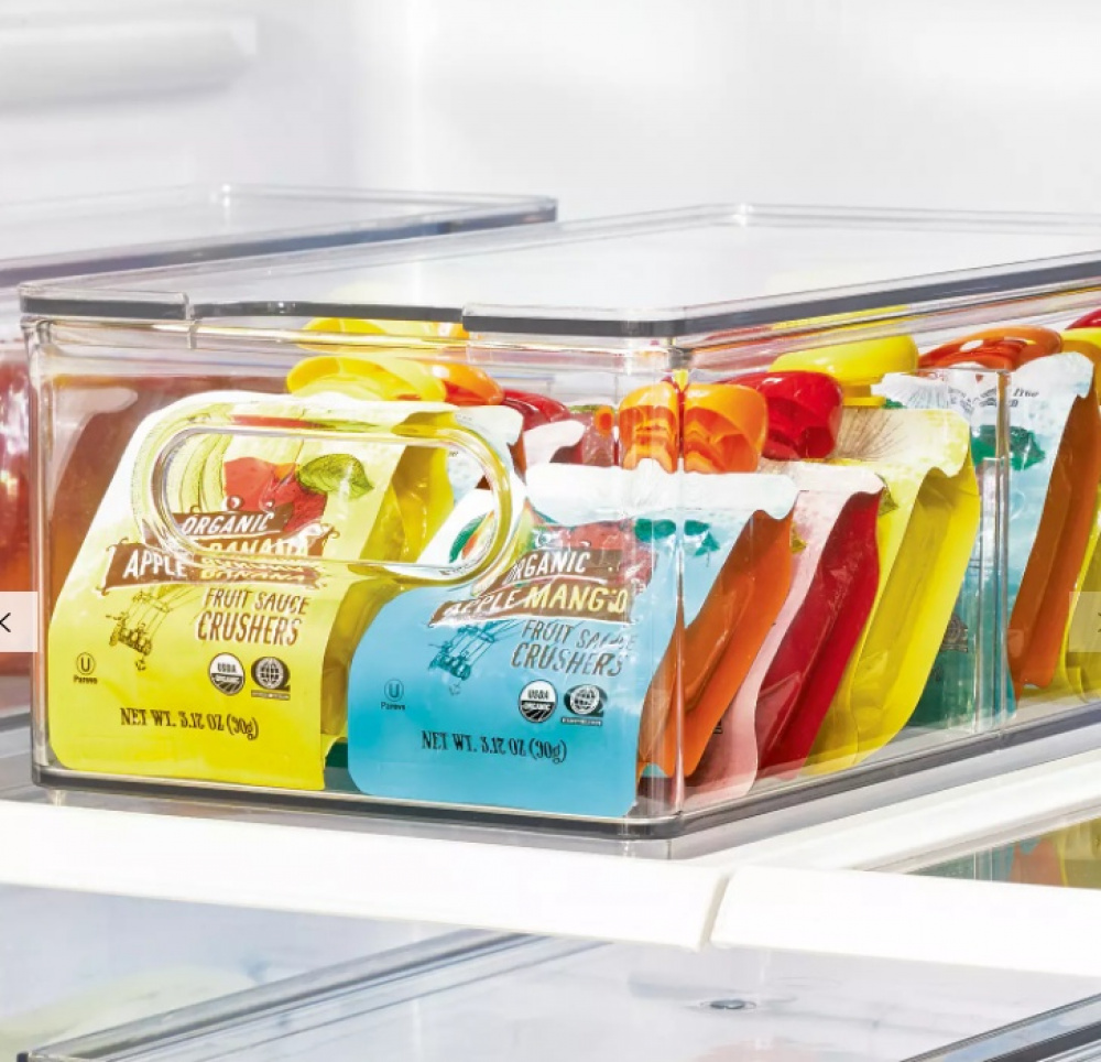 Storage Box with divider, THE HOME EDIT FRIDGE BIN, 15,2 x 30,5 x H 10,8 cm, Transparent in the group Storage / Kitchen storage / Fridge storage at SmartaSaker.se (41810)