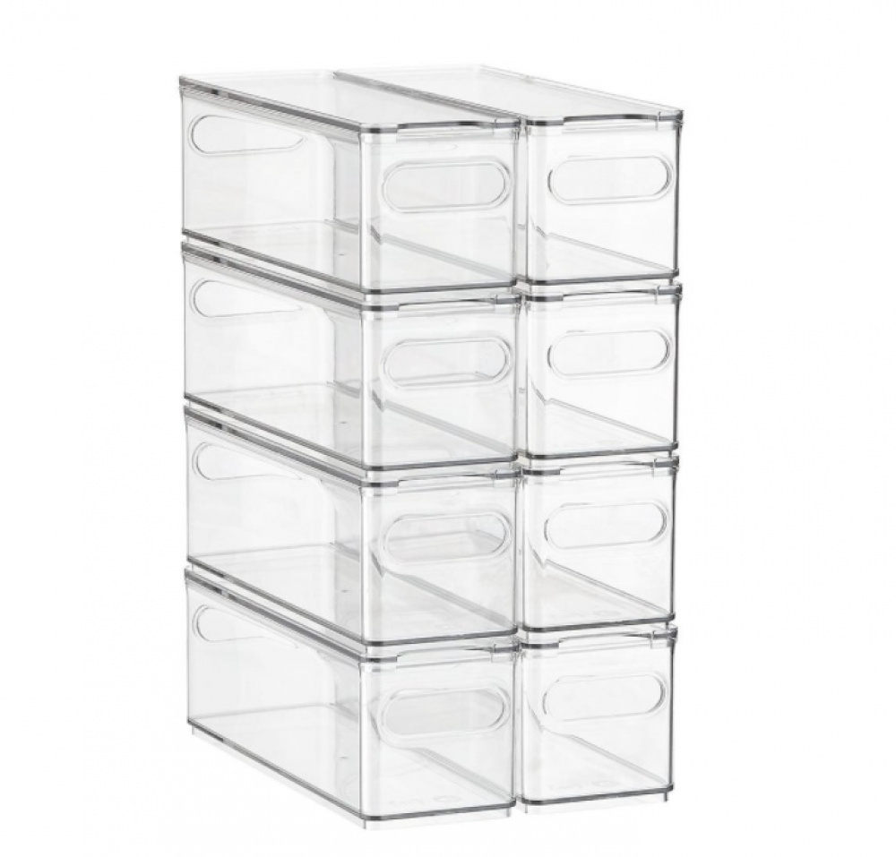 Storage Box, THE HOME EDIT NARROW FRIDGE BIN, 10,2 x 30,5 x H 10,8 cm, Transparent in the group Storage / Kitchen storage / Fridge storage at SmartaSaker.se (41814)