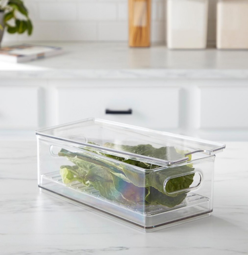 Storage Box , THE HOME EDIT PRODUCE BIN, 15,2 x 30,5 x H10,8 cm, Transparent in the group Storage / Kitchen storage / Fridge storage at SmartaSaker.se (41816)