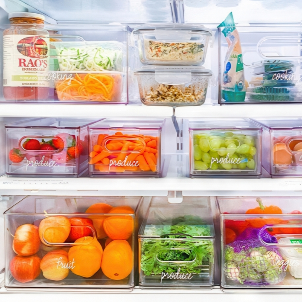 Storage Box , THE HOME EDIT PRODUCE BIN, 15,2 x 30,5 x H10,8 cm, Transparent in the group Storage / Kitchen storage / Fridge storage at SmartaSaker.se (41816)