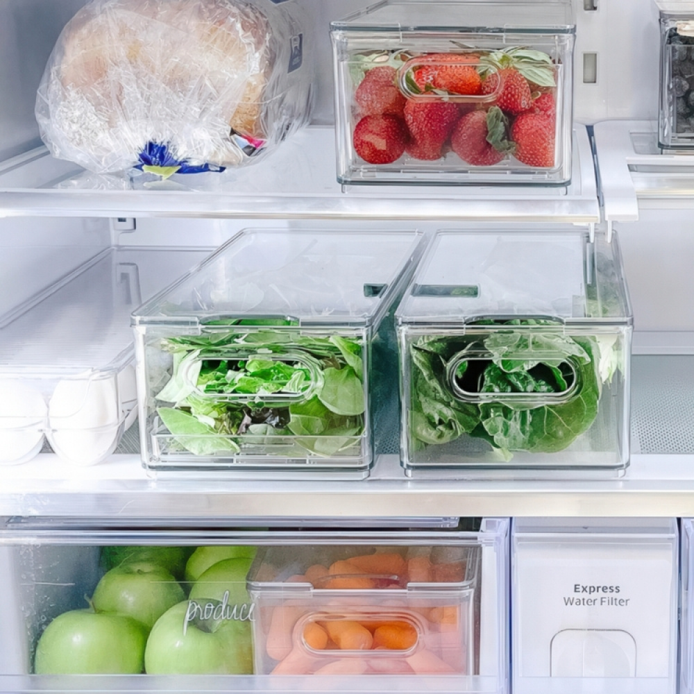 Storage Box , THE HOME EDIT PRODUCE BIN, 15,2 x 30,5 x H10,8 cm, Transparent in the group Storage / Kitchen storage / Fridge storage at SmartaSaker.se (41816)