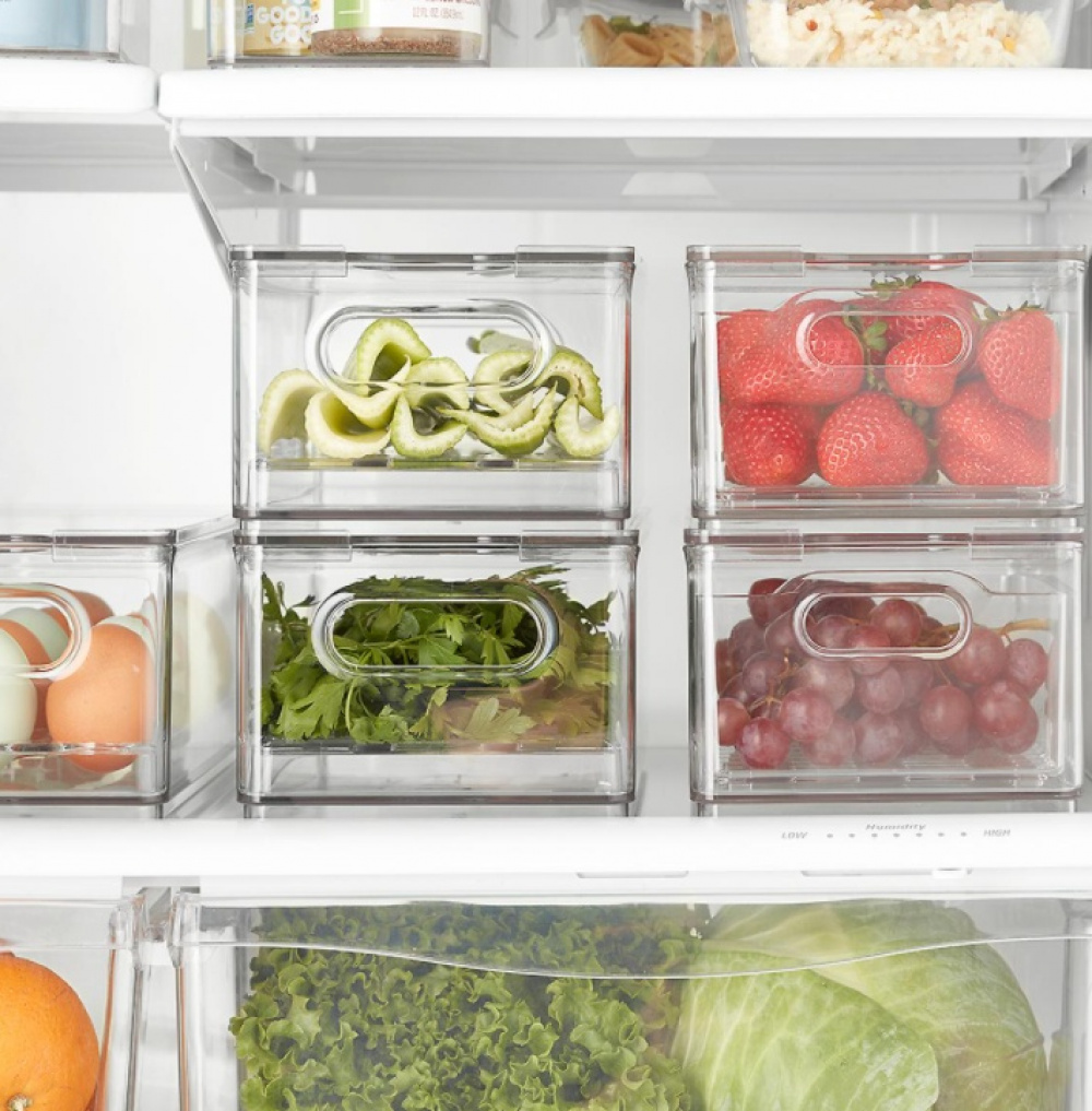 Storage Box , THE HOME EDIT PRODUCE BIN, 15,2 x 30,5 x H10,8 cm, Transparent in the group Storage / Kitchen storage / Fridge storage at SmartaSaker.se (41816)