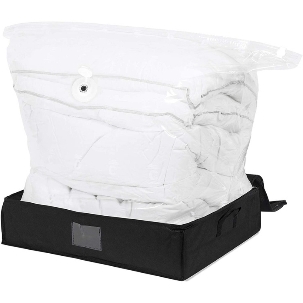 Box with vacuum bag, 145L, KAZITA UNDER BED, 65 x 50 x H 15,5 cm, Black in the group Storage / Wardrobe storage / Vacuum storage / Vacuum bags with boxes at SmartaSaker.se (41819)