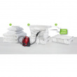 Box with vacuum bag, COMBO WHITE LEAF, 66 x 50 x H 15,5 cm, White Box with vacuum bag, COMBO WHITE LEAF, 66 x 50 x H 15,5 cm, White