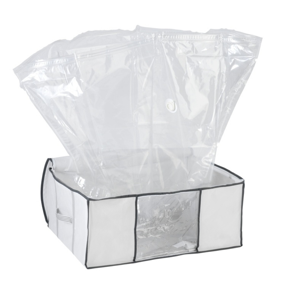 Box with vacuum bag, SOFT BOX, LARGE, 65 x 50 x H25 cm, White in the group Storage / Wardrobe storage / Vacuum storage / Vacuum bags with boxes at SmartaSaker.se (41823)