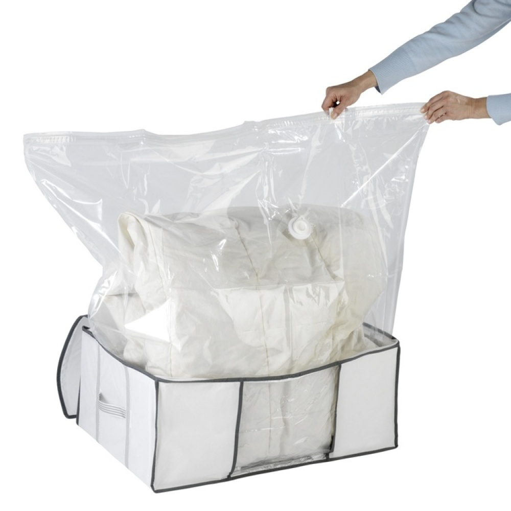 Box with vacuum bag, SOFT BOX, LARGE, 65 x 50 x H25 cm, White in the group Storage / Wardrobe storage / Vacuum storage / Vacuum bags with boxes at SmartaSaker.se (41823)