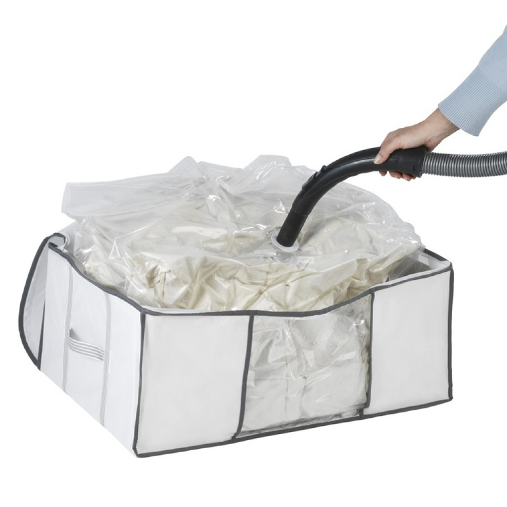 Box with vacuum bag, SOFT BOX, LARGE, 65 x 50 x H25 cm, White in the group Storage / Wardrobe storage / Vacuum storage / Vacuum bags with boxes at SmartaSaker.se (41823)