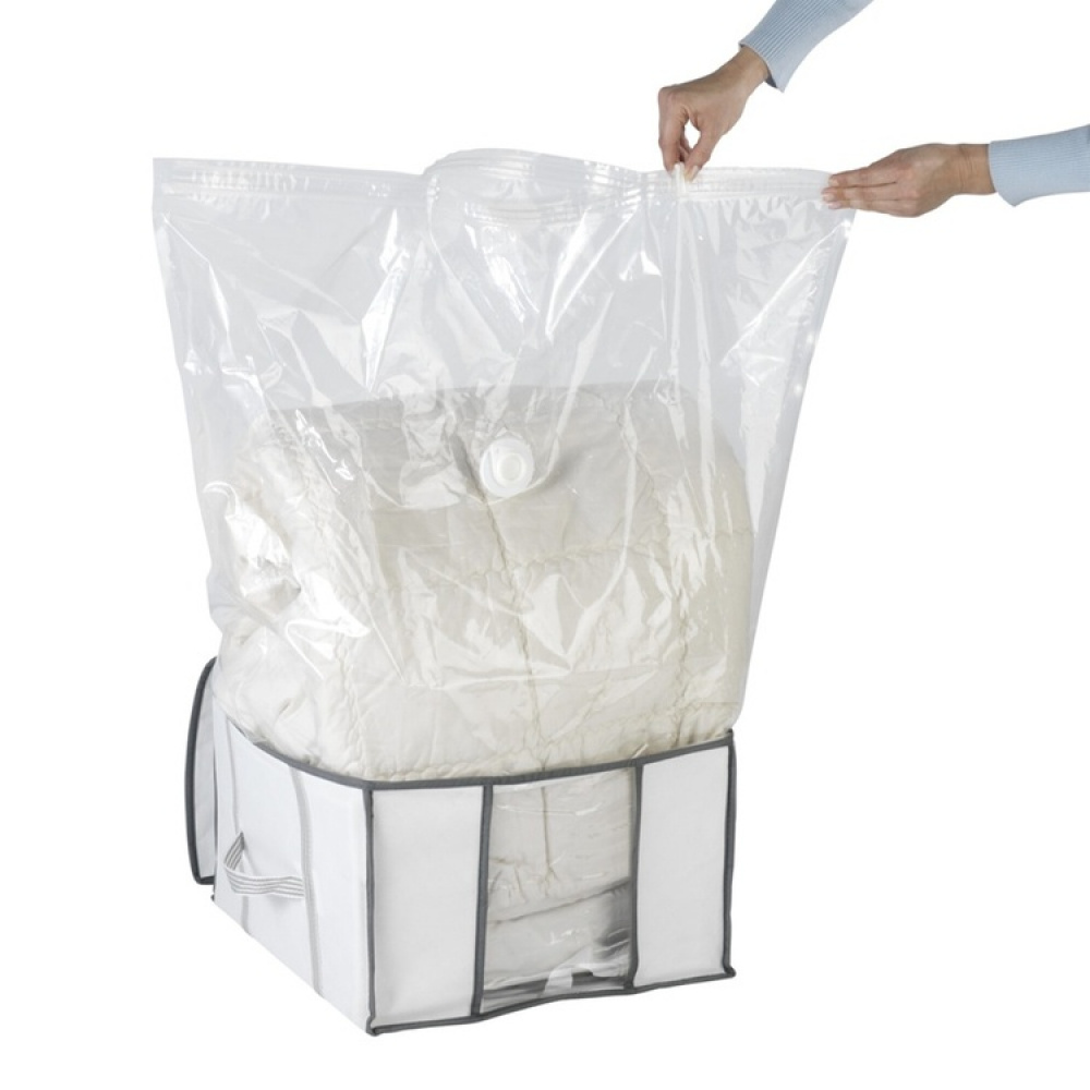 Box with vacuum bag, SOFT BOX, SMALL, 42 x 40 x H 25 cm, White in the group Storage / Wardrobe storage / Vacuum storage / Vacuum bags with boxes at SmartaSaker.se (41826)