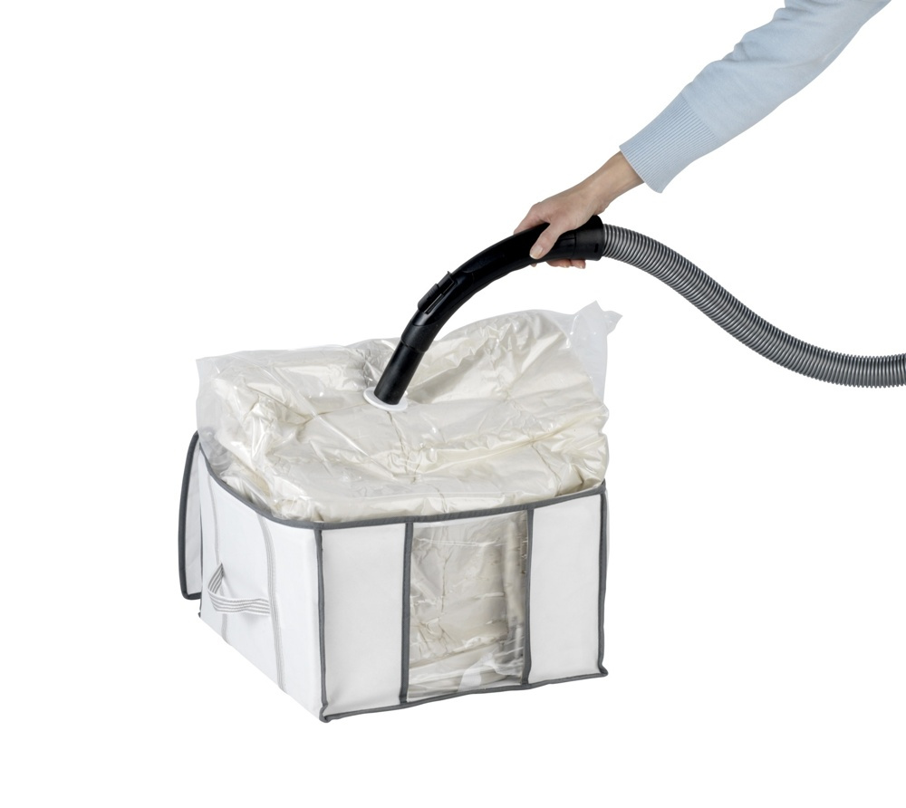 Box with vacuum bag, SOFT BOX, SMALL, 42 x 40 x H 25 cm, White in the group Storage / Wardrobe storage / Vacuum storage / Vacuum bags with boxes at SmartaSaker.se (41826)