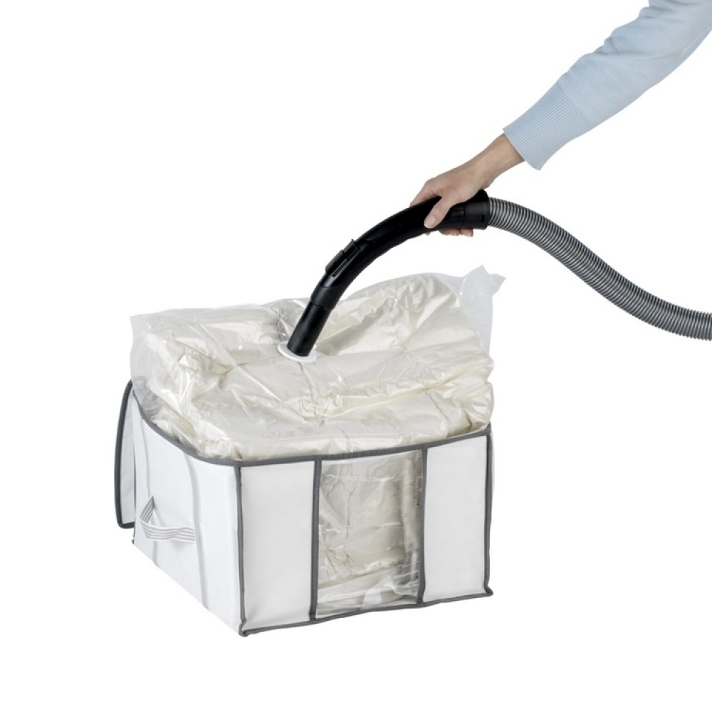 Box with vacuum bag, SOFT BOX, SMALL, 42 x 40 x H 25 cm, White in the group Storage / Wardrobe storage / Vacuum storage / Vacuum bags with boxes at SmartaSaker.se (41826)