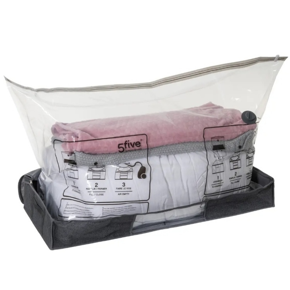 Box with vacuum bag, under-bed, AIR STORE UNDER BED, 100 x 45 x H 15 cm, Grey in the group Storage / Bedroom storage / Under bed storage at SmartaSaker.se (41827)