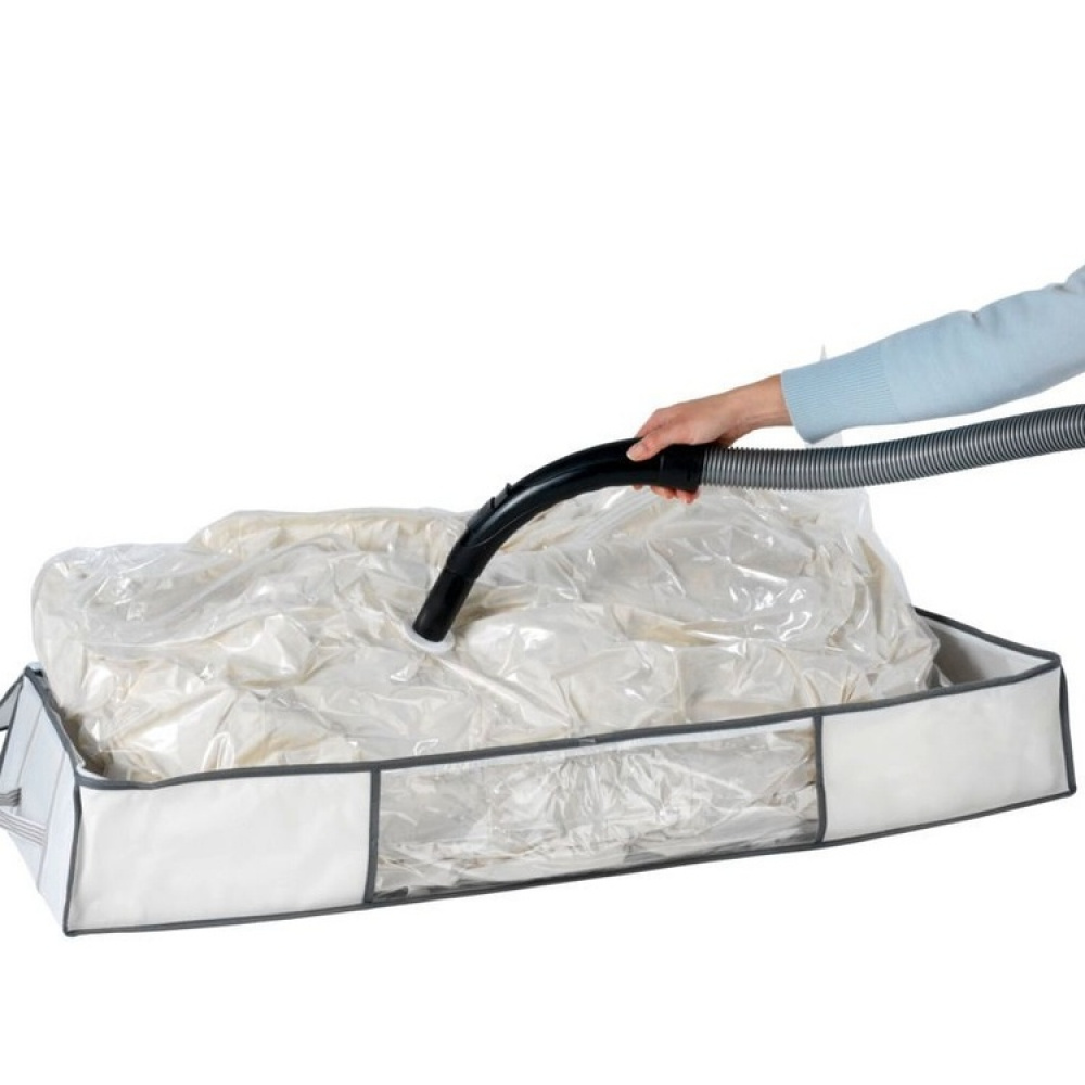 Box with vacuum bag, under-bed storage, SOFT BOX, 105 x 45 x H 15cm, white in the group Storage / Wardrobe storage / Vacuum storage / Vacuum bags with boxes at SmartaSaker.se (41829)