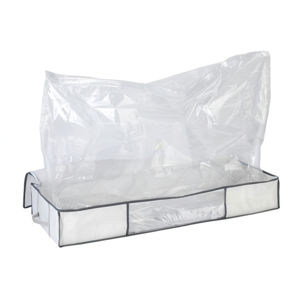 Box with vacuum bag, under-bed storage, SOFT BOX, 105 x 45 x H 15cm, white in the group Storage / Wardrobe storage / Vacuum storage / Vacuum bags with boxes at SmartaSaker.se (41829)