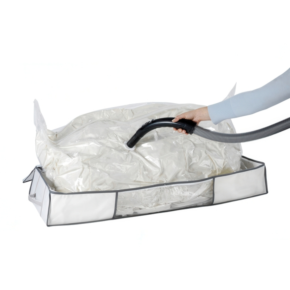 Box with vacuum bag, under-bed storage, SOFT BOX, 105 x 45 x H 15cm, white in the group Storage / Wardrobe storage / Vacuum storage / Vacuum bags with boxes at SmartaSaker.se (41829)