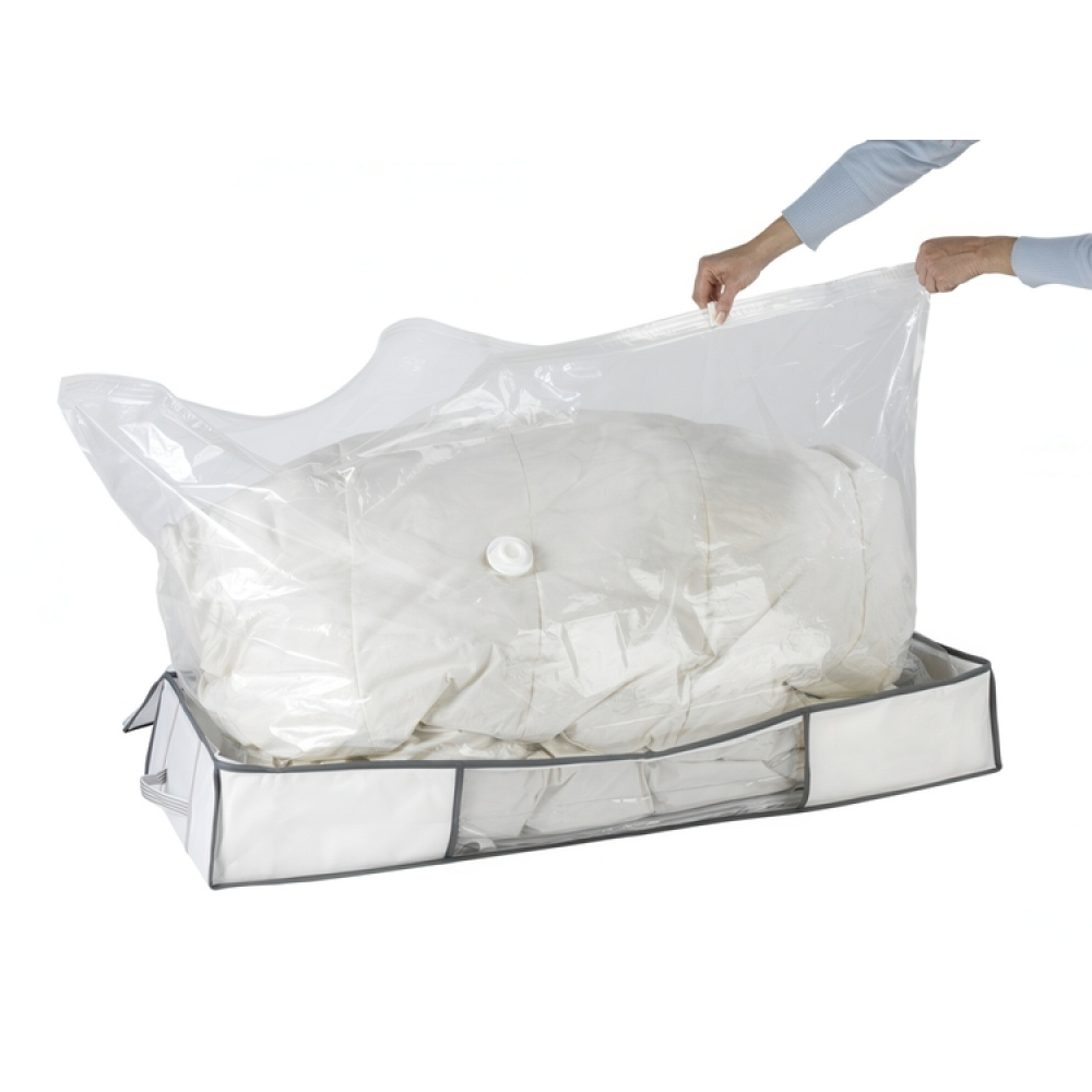 Box with vacuum bag, under-bed storage, SOFT BOX, 105 x 45 x H 15cm, white in the group Storage / Wardrobe storage / Vacuum storage / Vacuum bags with boxes at SmartaSaker.se (41829)