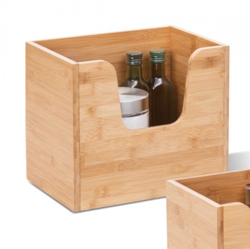 Storage bin open front, STACK LARGE BAMBOO BASKET, 31,5 x 21,5 x H 26,5 cm, Nature in the group Storage / Storage boxes at SmartaSaker.se (41830)