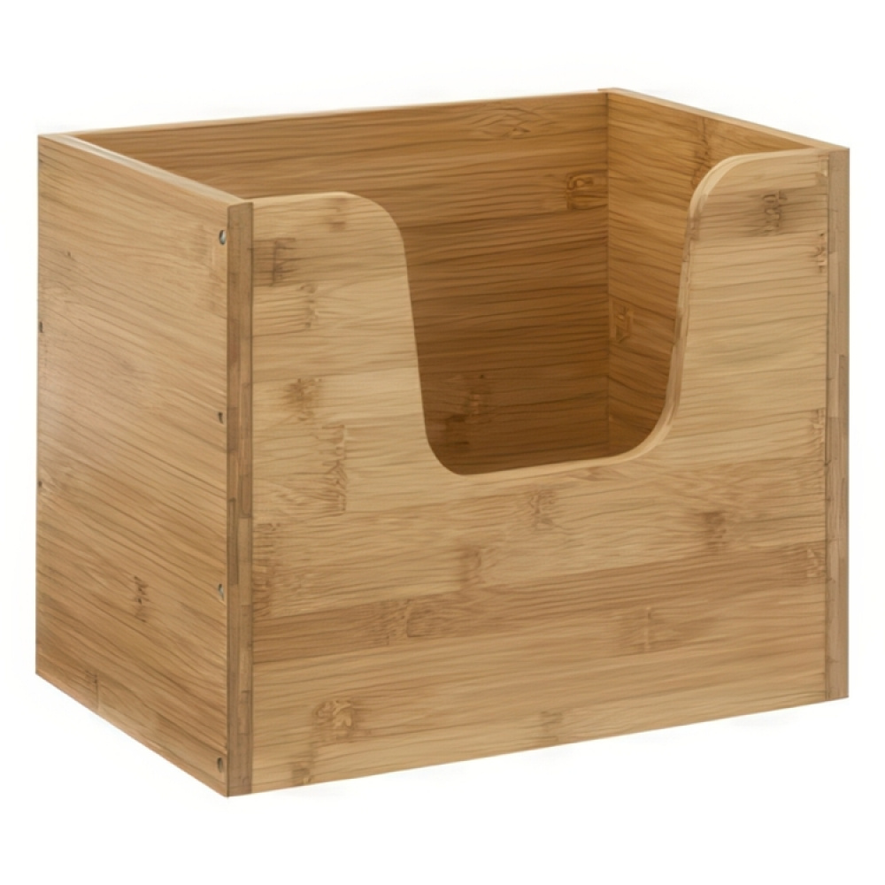 Storage bin open front, STACK LARGE BAMBOO BASKET, 31,5 x 21,5 x H 26,5 cm, Nature in the group Storage / Storage boxes at SmartaSaker.se (41830)