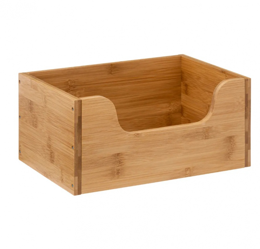 Storage bin open front, STACK SMALL BAMBOO BASKET, 31,5 x 21,5 x H 15 cm, Nature in the group Storage / Kitchen storage / Kitchen cabinet organizers at SmartaSaker.se (41831)
