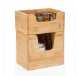 Storage bin open front, STACK SMALL BAMBOO BASKET, 31,5 x 21,5 x H 15 cm, Nature