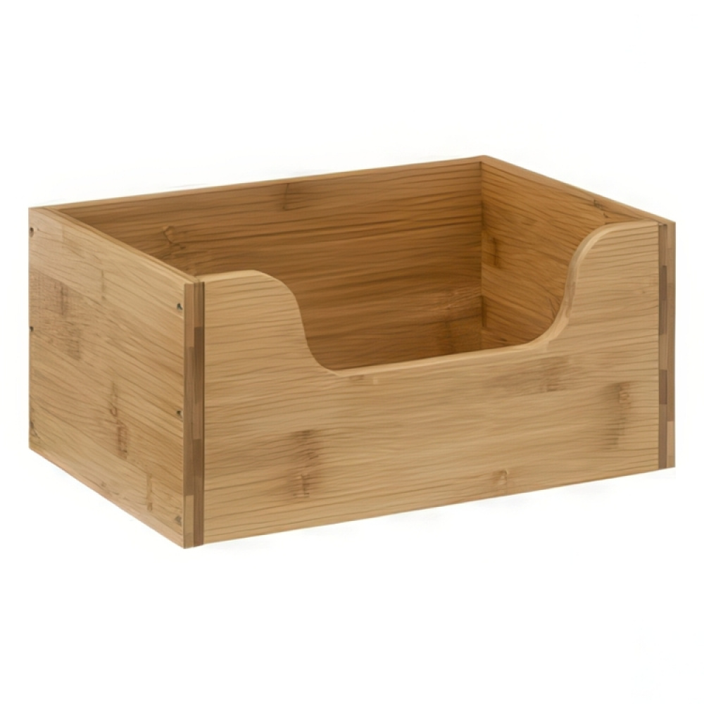 Storage bin open front, STACK SMALL BAMBOO BASKET, 31,5 x 21,5 x H 15 cm, Nature in the group Storage / Kitchen storage / Kitchen cabinet organizers at SmartaSaker.se (41831)