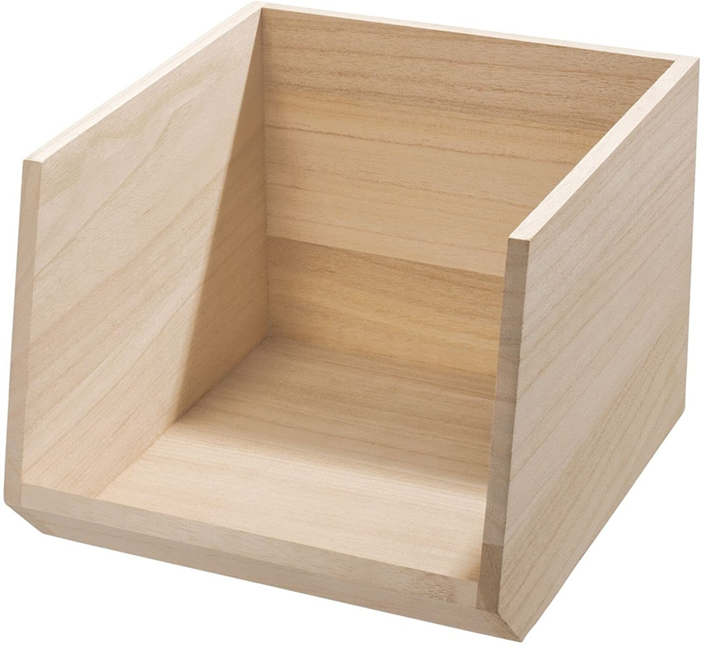 Storage bin, PAULOWNIA ECO WOOD OPEN FRONT, 25,4 x 29,2 x H 21 cm, Nature in the group Storage / Kitchen storage / Storage bins and jars at SmartaSaker.se (41832)
