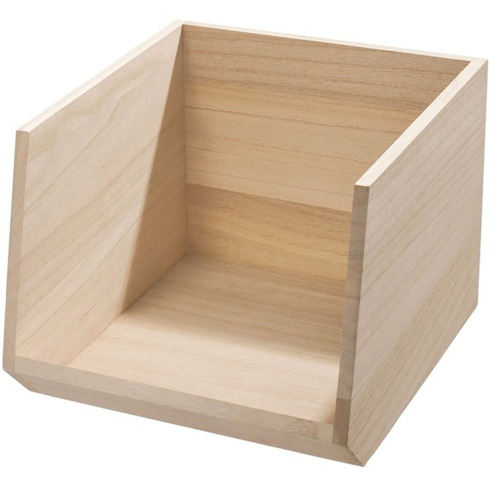 Storage bin, PAULOWNIA ECO WOOD OPEN FRONT, 25,4 x 29,2 x H 21 cm, Nature in the group Storage / Kitchen storage / Storage jars at SmartaSaker.se (41832)