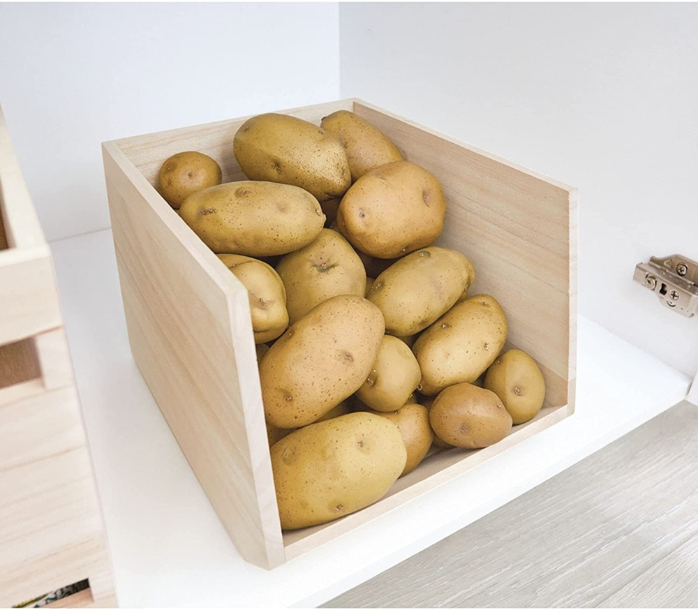 Storage bin, PAULOWNIA ECO WOOD OPEN FRONT, 25,4 x 29,2 x H 21 cm, Nature in the group Storage / Kitchen storage / Storage bins and jars at SmartaSaker.se (41832)