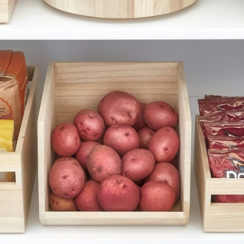 Storage bin, PAULOWNIA ECO WOOD OPEN FRONT, 25,4 x 29,2 x H 21 cm, Nature in the group Storage / Kitchen storage / Storage jars at SmartaSaker.se (41832)