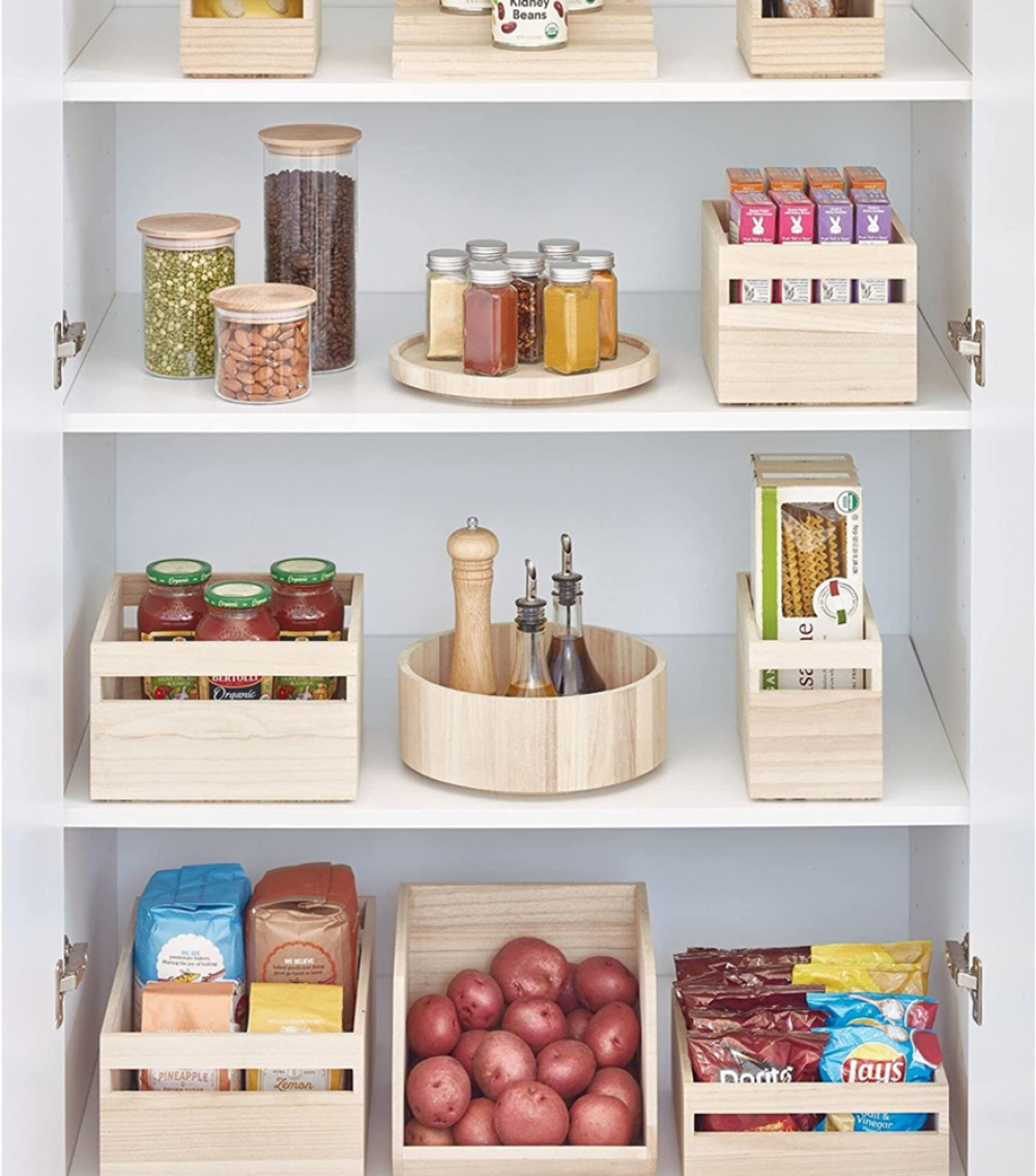 Storage bin, PAULOWNIA ECO WOOD OPEN FRONT, 25,4 x 29,2 x H 21 cm, Nature in the group Storage / Kitchen storage / Storage bins and jars at SmartaSaker.se (41832)