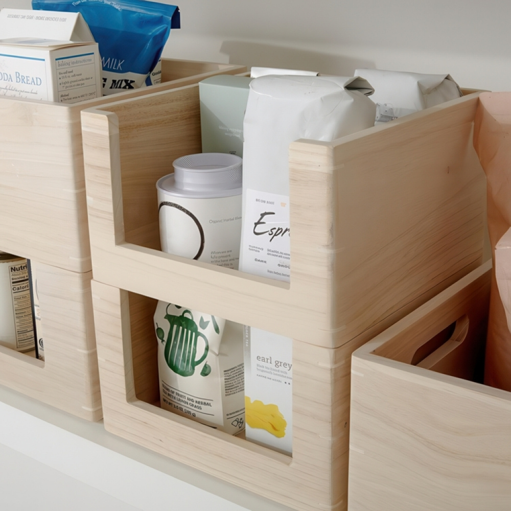 Storage bin, THE HOME EDIT OPEN FRONT SMALL ECO WOOD BIN, 25,4 x 25,4 x H15,2 cm in the group Storage / Storage boxes at SmartaSaker.se (41835)
