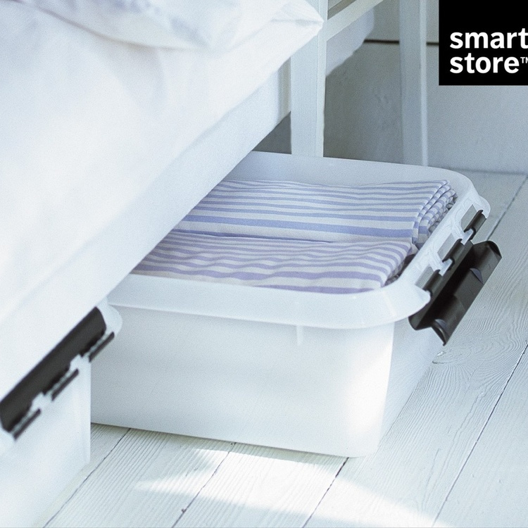Box Under Bed with Wheels, SMARTSTORE 30L, CLASSIC, 72 x 40 x H19 cm, Transparent / Black in the group Storage / Bedroom storage / Under bed storage at SmartaSaker.se (41837)