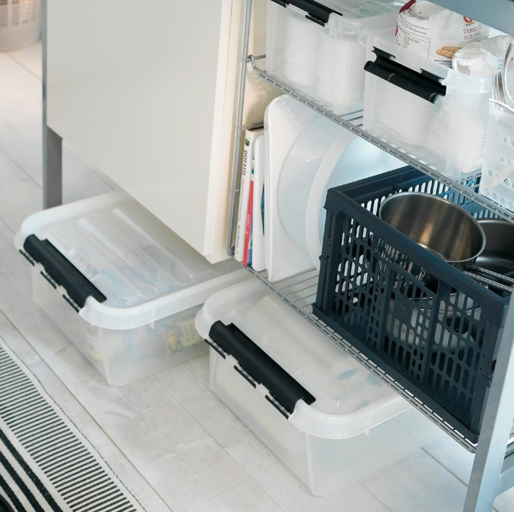 Box Under Bed with Wheels, SMARTSTORE 30L, CLASSIC, 72 x 40 x H19 cm, Transparent / Black in the group Storage / Bedroom storage / Under bed storage at SmartaSaker.se (41837)