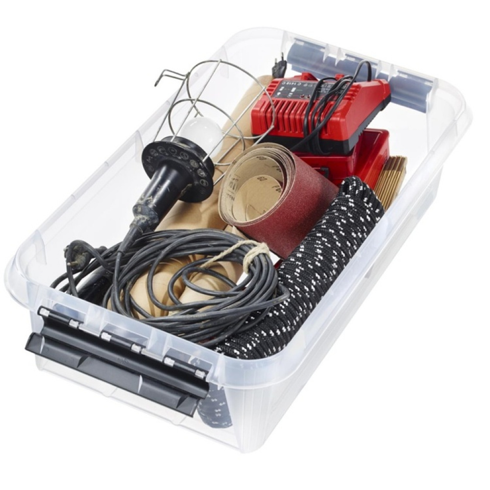 Box Under Bed with Wheels, SMARTSTORE 30L, CLASSIC, 72 x 40 x H19 cm, Transparent / Black in the group Storage / Bedroom storage / Under bed storage at SmartaSaker.se (41837)