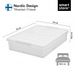 Box Under Bed with Wheels, SMARTSTORE BEDROLLER, 79 x 59 x H 18.5 cm, Vit / Transparent Box Under Bed with Wheels, SMARTSTORE BEDROLLER, 79 x 59 x H 18.5 cm, Vit / Transparent