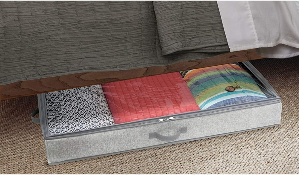 Box under-bed storage, ALDO, 91 x 53 x H 13 cm, Grey in the group Storage / Bedroom storage / Under bed storage at SmartaSaker.se (41841)