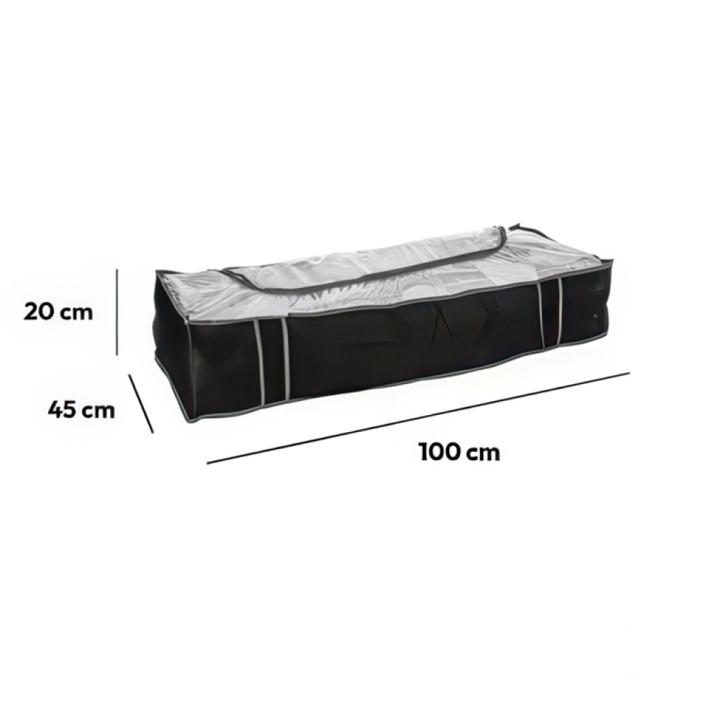 Under bed storage, Soft, DRESSY LARGE, 100 x 45 x H 20 cm, Black / Clear in the group Storage / Bedroom storage / Under bed storage at SmartaSaker.se (41846)