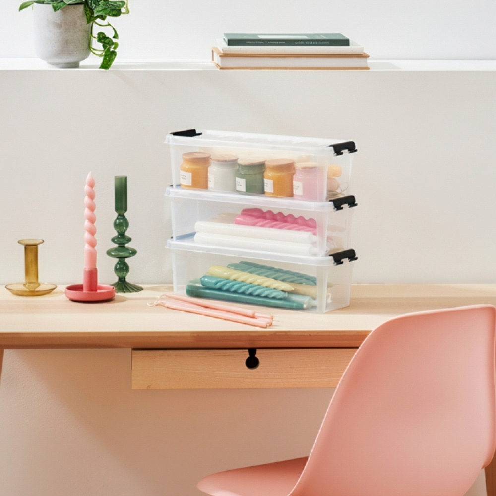 Box, Oblong, SMARTSTORE 3,5L, CLASSIC, 38 x 14 x H 11 cm, Transparent / Black in the group Storage / Storage boxes / SmartStore storage boxes at SmartaSaker.se (41859)