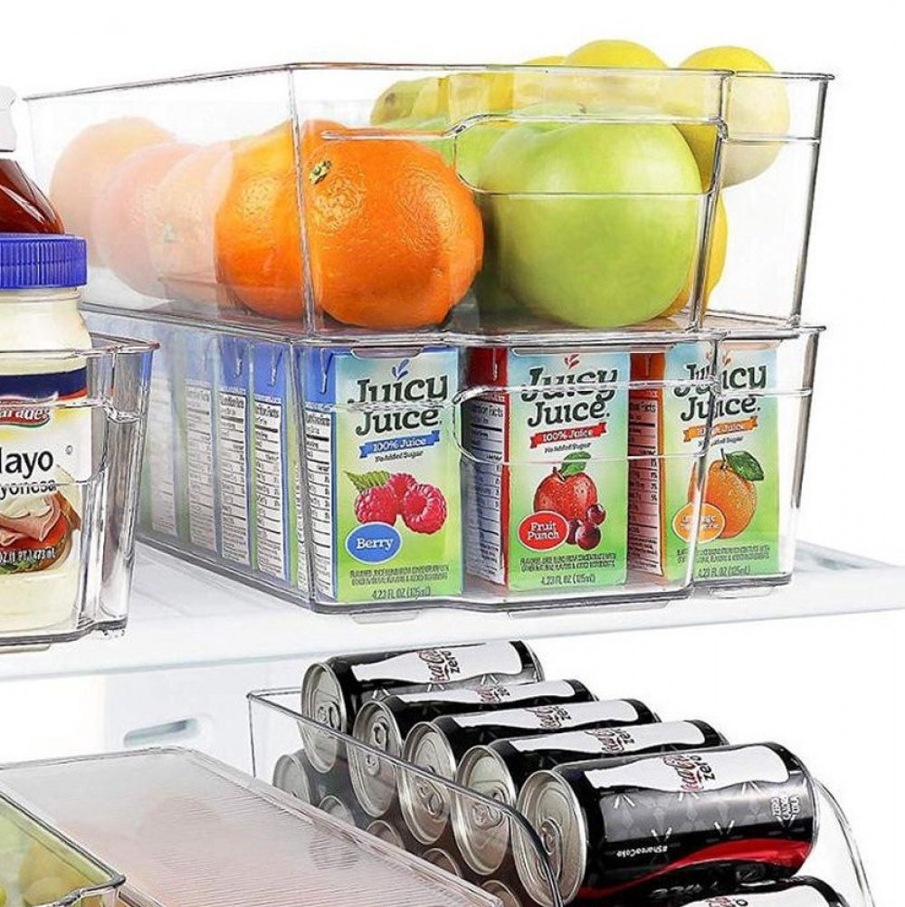 Storage tray, Wide and deep, RANGEMENT FRIGO XL, 37 x 22 x H 10 cm, Clear in the group Storage / Kitchen storage / Fridge storage at SmartaSaker.se (41861)