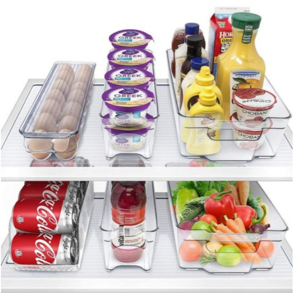 Storage tray, Wide and deep, RANGEMENT FRIGO XL, 37 x 22 x H 10 cm, Clear in the group Storage / Kitchen storage / Fridge storage at SmartaSaker.se (41861)