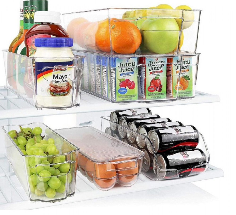 Storage tray, Wide and deep, RANGEMENT FRIGO XL, 37 x 22 x H 10 cm, Clear in the group Storage / Kitchen storage / Fridge storage at SmartaSaker.se (41861)
